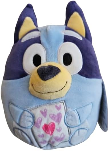 Squishmallows Bluey Valentines 7 inch Collectible Soft & Squishy Food Stuffed - Add to Your Squad - Gift for Kids, Girls & Boys