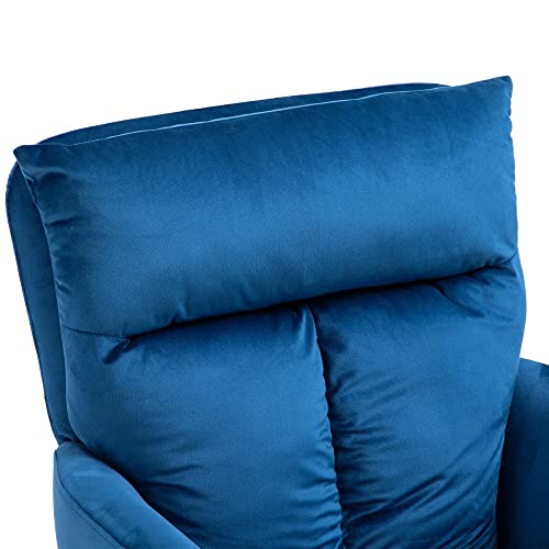 Sillón Plegable Terciopelo Azul miniatura 3