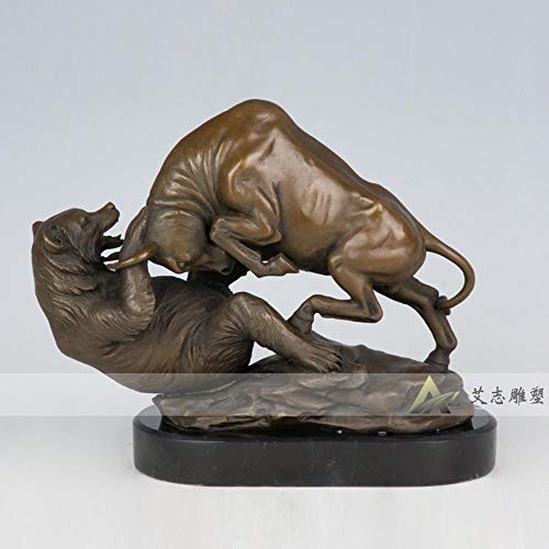 LINZX Messingskulpturtierskulptur-Viehskulptur-Löweskulptur