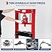 20 Ton Hydraulic Shop Press, H-Frame, 4-Hold Adjustable Height, with Movable Plates and Dust Cover, for Garage or Professional Users, Red