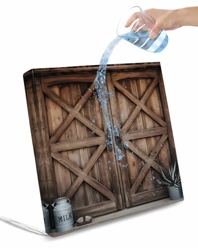 Hokiten Retro Brown Door Outdoor Cushion Chair Cover Set of 2 - Waterproof Couch Seat Covers, Country Vintage Wooden Door Patio Furniture Protector Cushions Slipcovers for Sofa/RV, 22