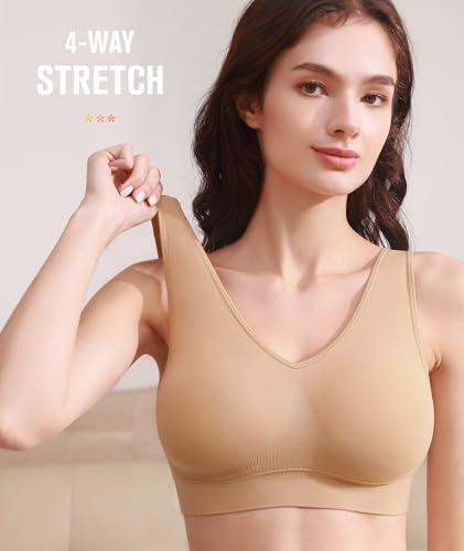 Image of BESTENA Comfort Bra, Seamless Removable Pads Sleep Bras, Yoga Bra, Sports Bras for Women