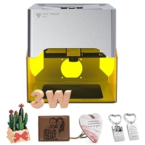 Twotrees TS1 Draagbare mini-lasergraveermachine, 3 W, 800 mm/min graveersnelheid, handmatig scherpstelbereik 25-65 mm, nauwkeurigheid tot 0,01 mm, oogbescherming