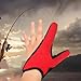 Vaveren Double Finger Gloves for Fishing 2 Casting Fingers Anti Scratch Fishermen Anti Adjustable Band Finger Protector Nonslip, Red