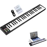 VEDO Teclado MIDI 49 Teclas Profissional Semi-Pesado, com Controlador MIDI USB, 8 Pads de Bateria, 8 Knobs e Display OLED, Integração DAW, Modulação de Altura e Vibrato, Perfeito Para Produção Musical