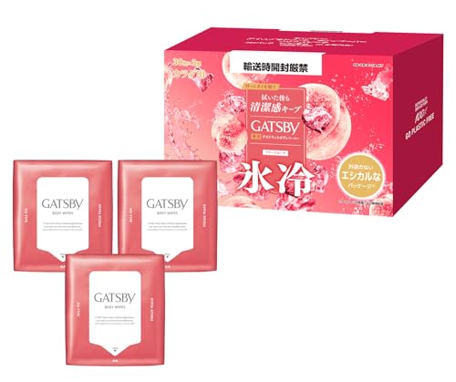 【Amazon.co.jp限定】 GATSBY(ギャツビー) 【医薬部外品】 アイスデオドラント ボディペーパー フリーズピーチ [ 爽快 氷冷 ] [ 制汗 デオドラント ] メンズ ボディシート セット 外装袋レス仕様 30枚×3個