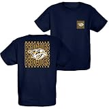 Blue 84 Nashville Predators NHL Officially Licensed Youth T-Shirt Front/Back Curl Team Color, Large