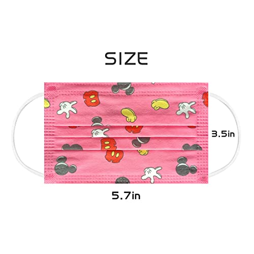 R&W 50Pcs Kids Disposable Face_Mask Cute Cartoon Design Face_ Masks With Elastic Earloop Back To School Supplies (Mi_Ckey-50) #TOP4