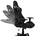 Moob Cadeira Gamer Reclinável GT Racer Com Almofadas para Lombar e Pescoço Preto 17 413-D2TToKL