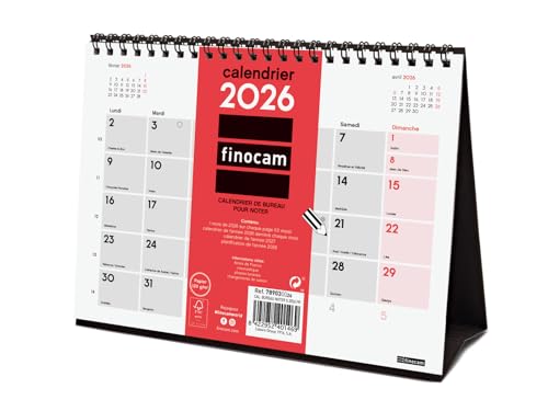 Finocam - Calendario de escritorio para calificar 2026 1 mes por página Enero - Diciembre 2026 (12 meses) | Calendario 2026 | Planificador mensual Neutral - Español