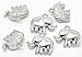 JGFinds Lucky Elephant Charm Pendants - 48 Pack, Silver Tone, CCB Plastic, 1 Inch, DIY Jewelry Making Supplies
