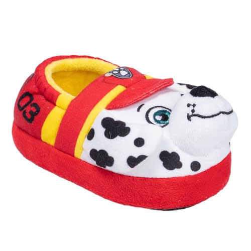 Paw Patrol Toddler Plush Slippers Boys Girls Kids House Shoes Cozy Soft Indoor Outdoor Slip-On Warm Comfortable Non Slip Lightweight Character Footwear Marshall Chase Multicolor Size 9/10 Toddler