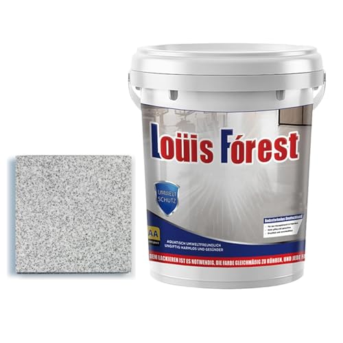 16/32/96 Oz Louis Forest Epoxy Floor Paint, Epoxy Sand Floor Paint, High Gloss Marble Effect Coating for Concrete, Waterproof, Non-Slip, for Basement, Wood Floors, Garage, Outdoor (Gray,96OZ(3kg))