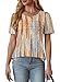 Womens Tops Dressy Casual Summer Outfits Short Sleeve Blouses Loose Fit Plus Size Clothes Beach Fashion Tie-Dye Blue XL