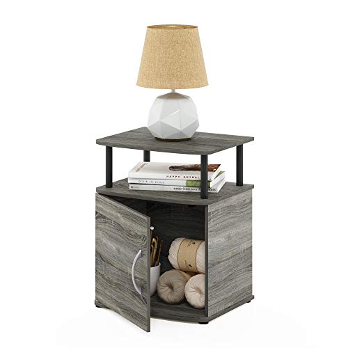 Image of Furinno JAYA Utility Design End Table, French Oak Grey