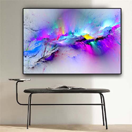 Aquarelle abstraite explosion neige montagne affiche de décoration 70x100