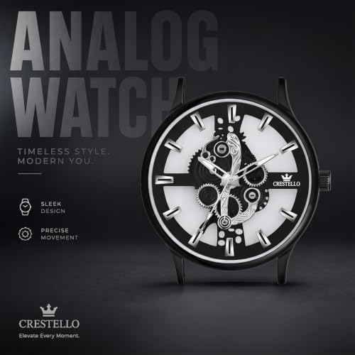 Image of CRESTELLO Silicone Strap Analog Wrist Watch for Men (Black /Blue /Green /Brown /Grey) | 1 Year Warranty* | CR-BK254