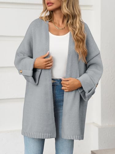 Image of Saodimallsu Womens Oversized Long Cardigan Sweaters Casual Open Front Chunky Knit Slouchy Fall Trendy Sweater Coats