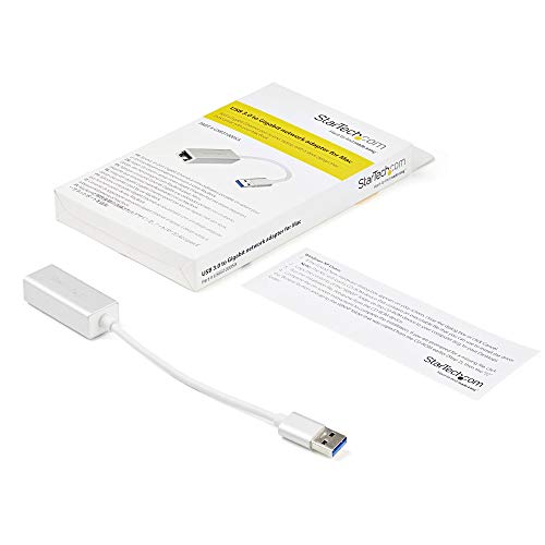 Image of StarTech.com USB 3.0 to Gigabit Network Adapter - Silver - Sleek Aluminum Design for MacBook, Chromebook or Tablet - Native Driver Support (USB31000SA), Standard