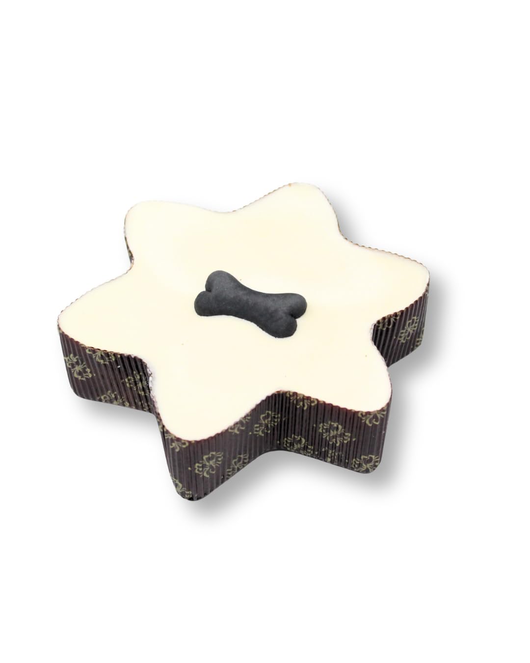 The Barking Bakery Pastel de estrella con tapa de yogur para perros, pastel de cumpleaños con hueso, esponja de vainilla y cobertura, grado humano