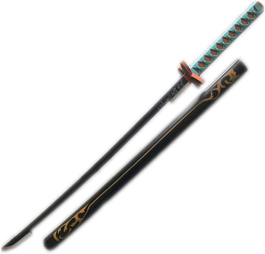 damdos Halloween Prop Anime Cosplay Sword, Demon Slayer Swords ,41" Demo Fantasy Agatsuma Zenitsu Swords Satoman Tanjirou Swords Shinazugawa Sanemi PU Material Xmas Birthday Gifts(Kochou Shinob)