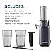 Elite Gourmet EJX600 Mini Compact Small Space-Saving Masticating Slow Juicer Cold Press Juice Extractor, Nutrient and Vitamin Dense, BPA-Free Tritan, Easy to Clean, 16 oz Juice Cup, Charcoal Grey