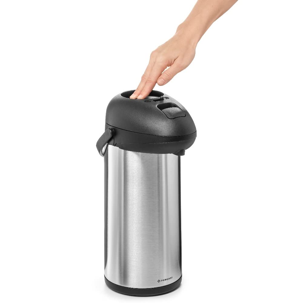 Caraffa Termica Professionale in Acciaio Inox, 5 Litri, Thermos Caraffa con Pompa per Bevande Calde e Fredde Caffè Tè, per Ristorante Catering Mense Hotel Buffet