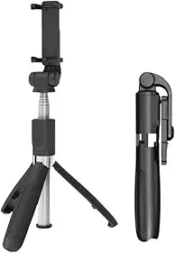 Top Bastão Tripé Pau de Selfie Bluetooth 3 em 1 Dobrável 360º com Controle Remoto para Celular e Câmera – Selfie Stick Compacto Leve Ajustável para Vídeos, Fotos, Lives, Reuniões e Viagens