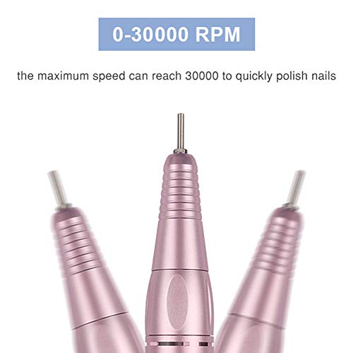 Broca elétrica de unhas, 30.000 rpm lixadeira portátil recarregável para moagem de unhas Kit profiss