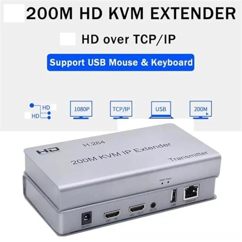Extensor HDMI RJ45 de 200 m para solucionar pérdidas de señal de vídeo y control KVM 2