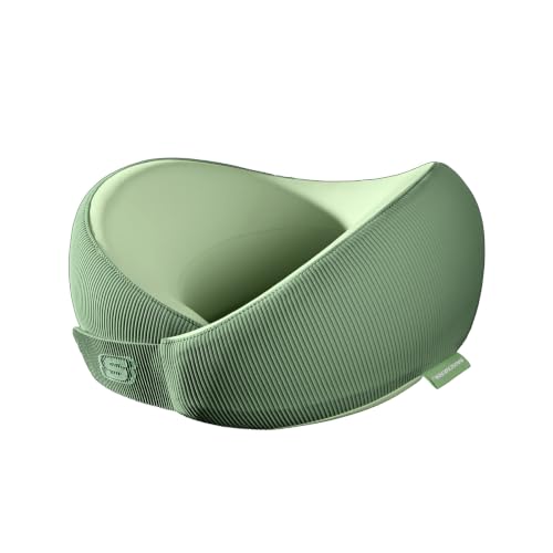Image of Skechers Women's Memory Foam Neck Pillow, Comfortable & Breathable Travel Pillow,Neck Pillow Airplane for Travel, Car Rides, Home, and Office Use, Ergonomic Design for Men and Women,Green
