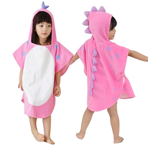 Image of MICHLEY Cotton Baby Bath Towel with Hood Animal Pattern Poncho Towels for 0-8 Years