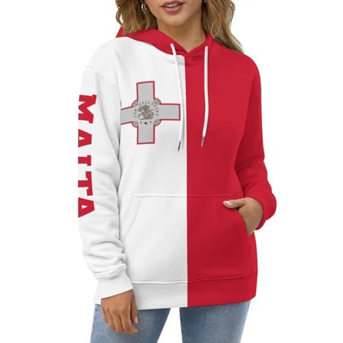 Sweat à capuche Malte unisexe imprimé shield 3D de taille S à XXL - 4