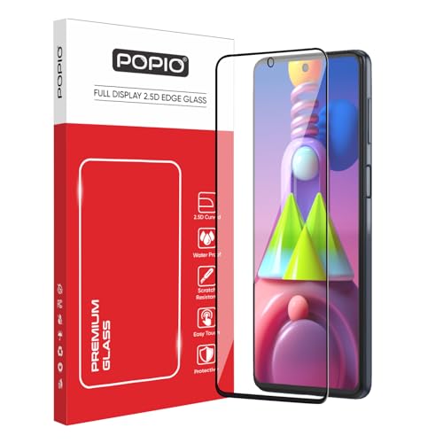 Image of POPIO Military-Grade Gorilla Tempered Glass For Samsung Galaxy M55 / F55 / M51 / M62 / F62 / A71 / Note 10 Lite / S10 Lite (Black) Pack of 1