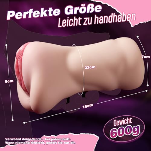 Realistischer Masturbator Taschenmuschi Sexspielzeug für Männer 2 in 1 Masturbatoren Sillikon Masturbieren für Mann solo fleisch Pocket Pussy Sex Spielzeug für Paare Erotik sextoy