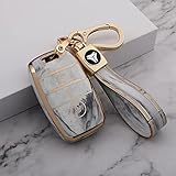 Material: Die Autoschlüsselhülle besteht aus hochwertigem TPU-Silikon, das für starke Flexibilität sorgt und verhindert, dass der Autoschlüssel zerkratzt und verschmutzt wird.