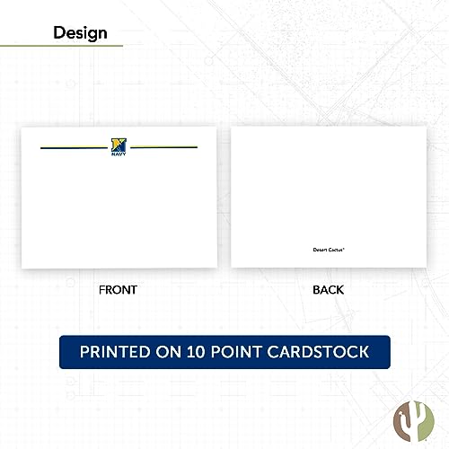 Image of Desert Cactus United States Navy US 10 Pack Notecards Stationery Cardstock Includes Envelopes Memo Party Thank You (Notecard Design 5)