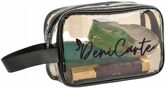 Deni Carte Travel Cosmetic Bag Transparent for Aircraft Roomy PVC Waterproof , Clear