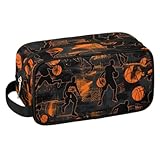 LOMBARDIDEN Sport Basketball Travel Toiletry Bag for Boys Men, Hanging Wash Bag for Kids, Waterproof Shaving Bag for Toiletries Accessories