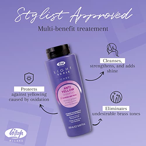 Lisap Light Scale Care Anti-Yellow Shampoo, Purple Shampoo For Blonde Hair & Highlights, Nourishing & Hydrating Purple Toner, Neutralizes Brassy Tones For A Balanced Blonde #TOP1