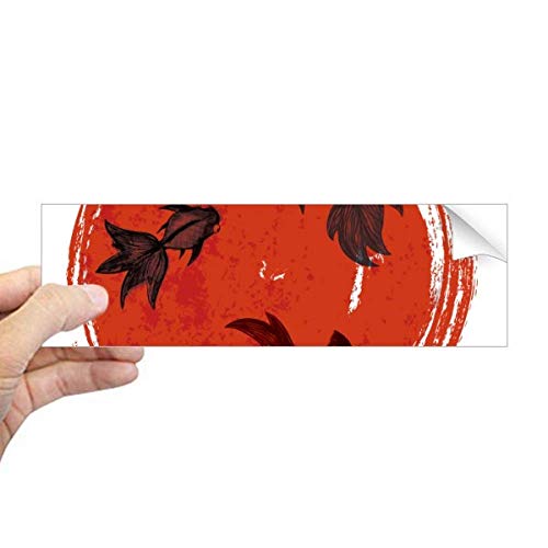 Autocollant rectangulaire poisson rouge pour customisation - 2