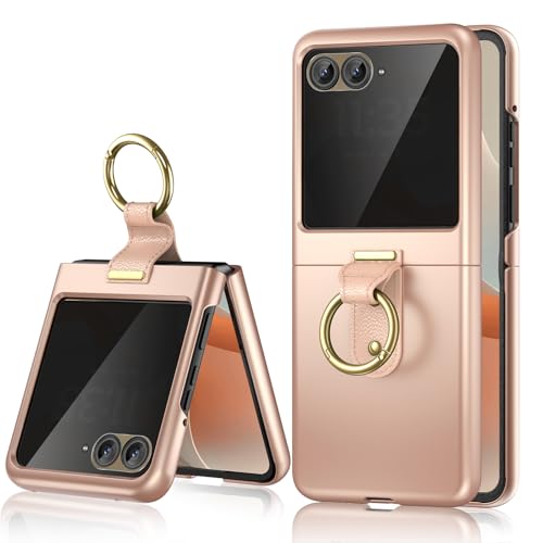 Maxdara Motorola Razr 2025/2024�p �P�[�X [Ultra�܂���Plus�ɂ͓K�����܂���]�A�v���C�o�V�[�X�N���[���v���e�N�^�[&�����O�z���_�[�t���AMoto Razr 2025/2024�p�X�����ی�d�b�J�o�[�A���[�Y�S�[���h(�v