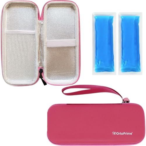 OrtoPrime Nevera para Insulina FRÍO X2 GELES INCLUIDOS Porta insulina - Isotérmico Insulina FRÍO 12H Nevera Insulina Viaje - Nevera Medicamentos Portátil para DIABÉTICOS 12H (Rosa)