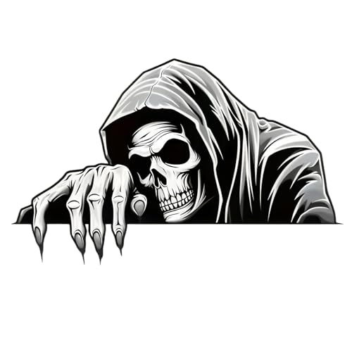 Bil Backspegelklistermärke,Skräckinjagande Skalle Klisterdekaler För Bilar - Dekorativa Bilutvändesatser, Avtagbar Dekoration För Kylskåp Och Bärbara Datorer