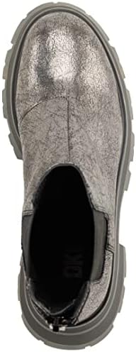DKNY Women's Smooth Metallic Leather Boot Combat, DK GUNMETA, 8 | Image 3