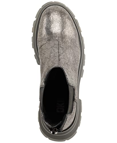 DKNY Women's Smooth Metallic Leather Boot Combat4