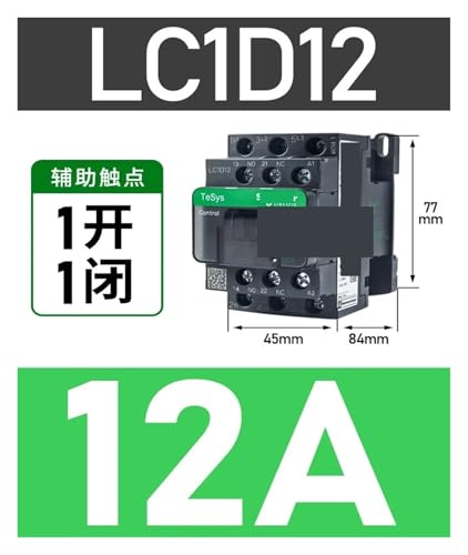Contacteur tripolaire AC LC1D12 pour commutation triphasée de puissance 380V