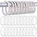 Qixuer 60 sztuk plastikowych pierścieni do zasłon prysznicowych, zasłona prysznicowa pierścienie zasłony w kształcie litery C wielofunkcyjna zasłona łazienkowa pętelka klips poślizg do łazienki okna drzwi pręt kurtyna (biała)