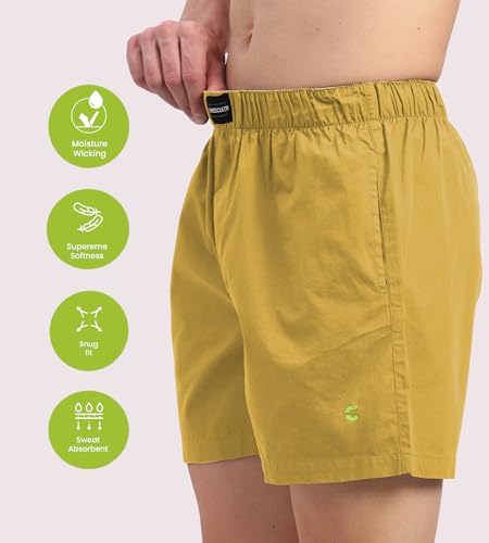 Image of Freecultr Cotton Boxer Shorts for Men Dual Pockets Moisture Wicking Microfibre | Pack of 1 | Regular Fit | Breathable & Comfortable Half Short Pants Ultrasoft Waistband