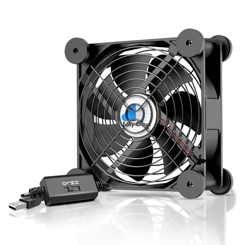 Image of USB Computer Fan, 120mm USB Fan with 3 Speeds Controller Small PC USB Fans for Cooling Cabinet Case Receiver Server DVR Greenhouse TV Router Xbox PlayStation